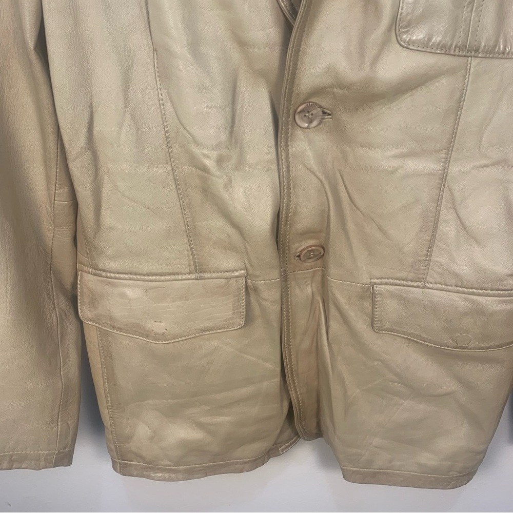 VTG Wilson’s Distressed Leather Jacket Tan Buttery Soft - Picture 10 of 16